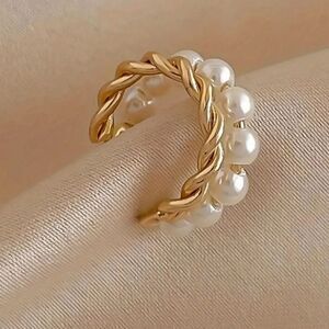 Pearl earrings, vintage layered, without piercing, pearl, cartilage Cuff